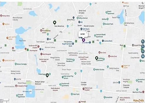 Figure 5 : All stores nearby current location [7][6]. 