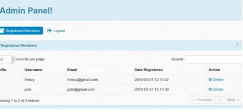 Fig. 5:  Administrator Login page 