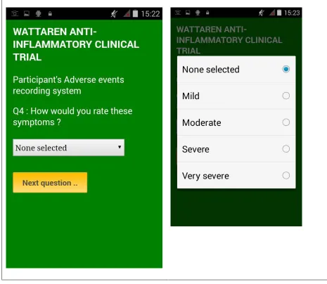 Figure 9 : Question 4 requires the participant to make a selection from a dropdown list