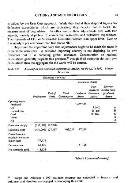 Table 2.5:    A Simplified and Estimated Experimental Account for the UK in 1990 - MoneyTermS