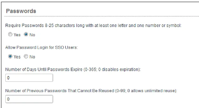 Figure 7. Set the Password Defaults 