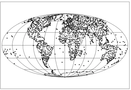 Fig. 6: The initial GCOS Surface Network (GSN) (courtesy of GCOS Joint Planning Office, 1998)