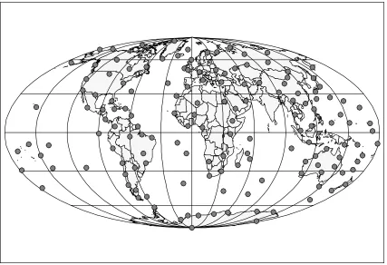 Fig. 7: The initial GCOS Upper-Air Network (GUAN) (courtesy of GCOS Joint Planning Office, 1998)