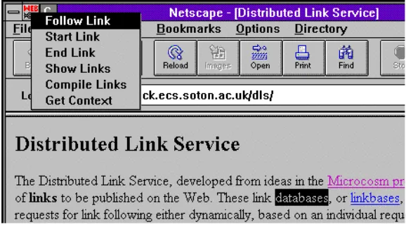 Figure 1a: A user requests a link from the link service using the client interface