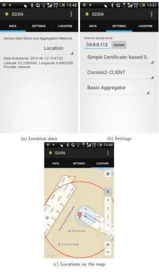 Figure 7: Screenshots of the prototype