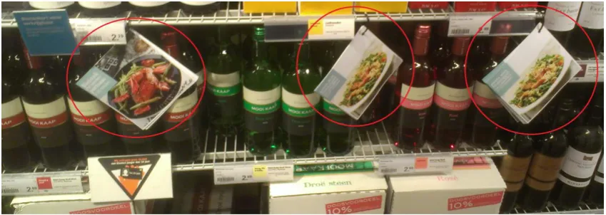 Figure 7. Recipes hung on the shelf during the experiment. 