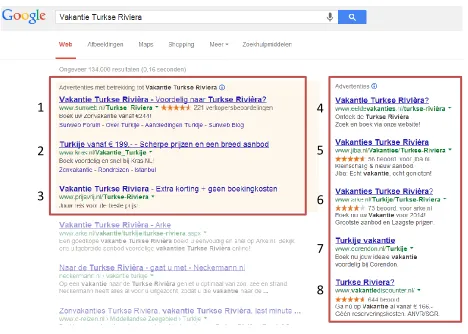 Table 2: Example data for explaining the bid system of Google AdWords 