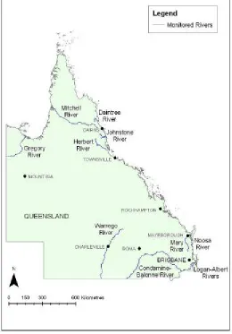 Figure 1. Location of river systems monitored by the Long Term Monitoring Program.  