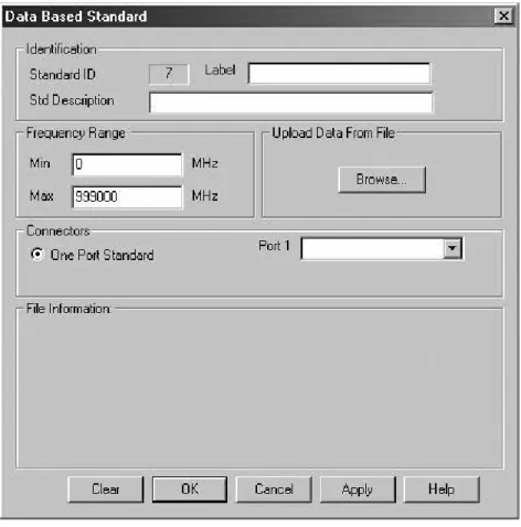 Figure 9. Data-based standard setup screen