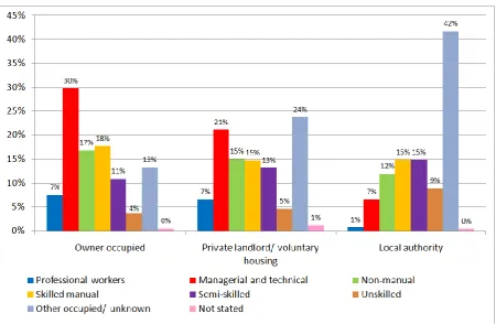 Figure 3.3: Nature of occupancy by socio economic groups, 2011 