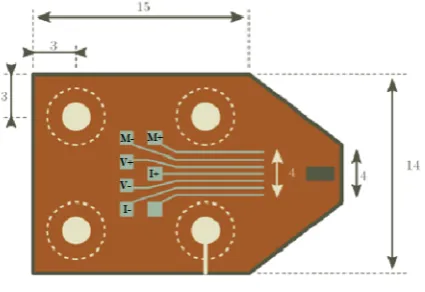 Figure 3.5: A drawing of the cantilever. At one end the SQUID sensor is glued on the cantilever