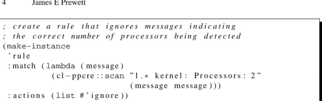 Fig. 2. An example of filtering out uninteresting messages.