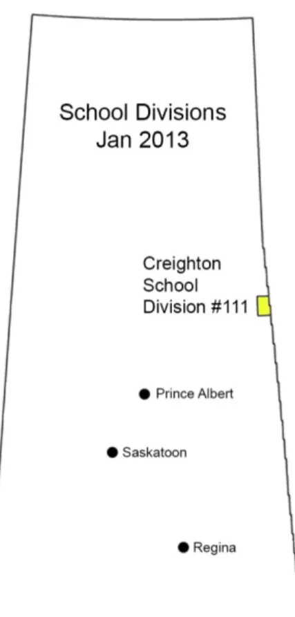 Figure 1:  Location of Creighton   School Division 