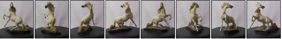 Figure 2.7: Three lighting conditions were generated by turning on a spotlight (with diffuser) located onthe left hand side of the object, then a spotlight located on the right hand side, then both
