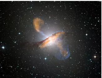 Figure 1.4: Centaurus A, an example of a galaxy with disk and associated astrophysical jets