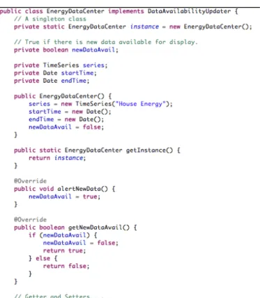 Figure 10: EneryDataCenter Code Snippet  