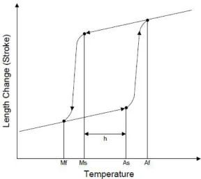 Figure 2.2(2) SMA Length vs. Temperature Schematic. 