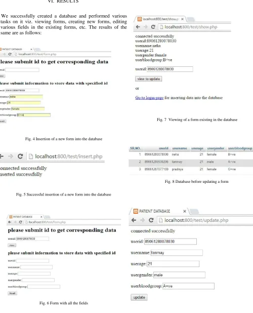 Fig. 9 Editing of a form in the database 