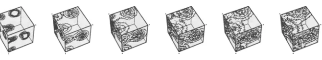Fig. 4. Spatiotemporal development of a microcomponent gradient. The time evolution runs from left to right