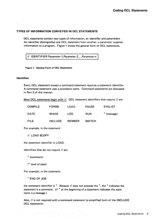 Figure 1. General Form of Oel Statements 