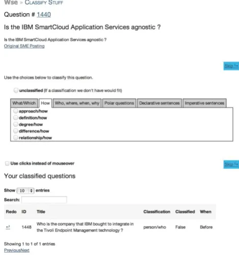Figure 3: Classification Tool UI. Syntactic classes are grouped into tabs to balance the list length of the associat-ed semantic classes