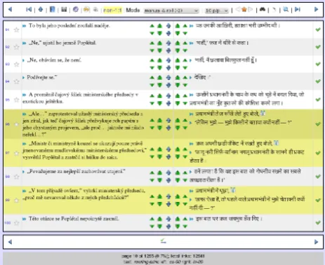 Figure 1: The task of InterText serverﬂow in the in the current work- InterCorp project.