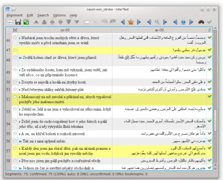 Figure 3: InterText server – editor interface detail showingthe history of changes of one element in a Macedonian text.
