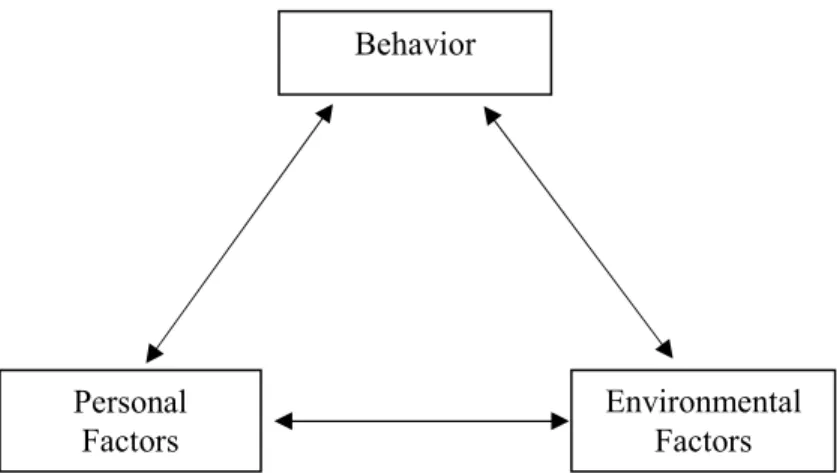 Figure 1.Error! Bookmark not defined. Triadic interplay in reciprocal determinism. 