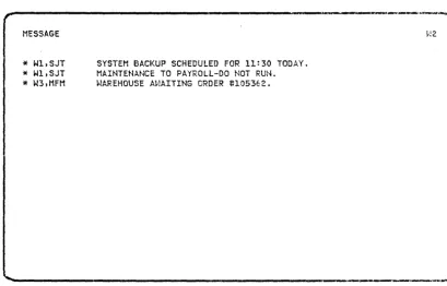 Figure 2-13. Sample Display of Messages Sent from Other Display Stations 