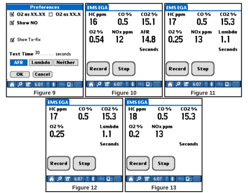 Figure 10 displays AFR (Air/Fuel Ratio), Figure 11 displays Lambda and Figure 13 shows Neither.