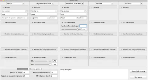Figure 1: The NgramQuery GUI