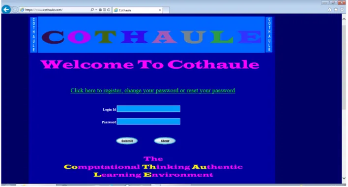 Figure E1. COTHAULE website login screen. 