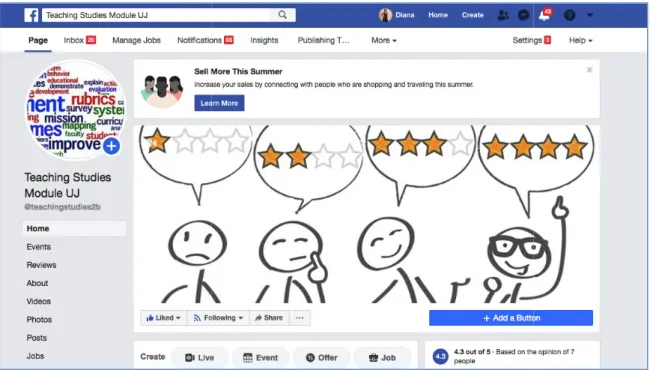 Figure 1: Teaching Studies 2B Facebook cover page