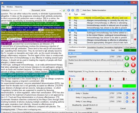Figure 3: The annotation window of the NOMAD annotation tool.