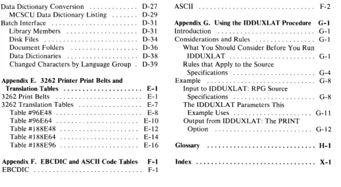 Table #96E48 ....................... E-8 Table #96E64 ...................... E-IO Table #188E48 ....................