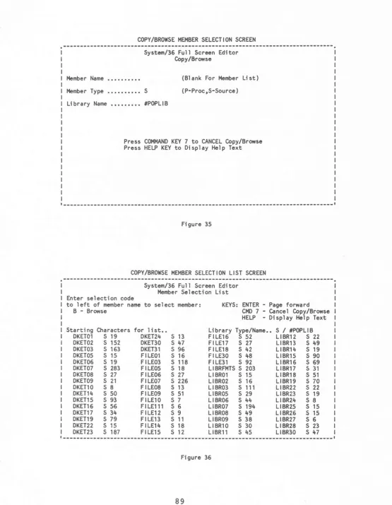 Figure 35COPY/BROWSE MEMBER SELECTION LIST SCREEN