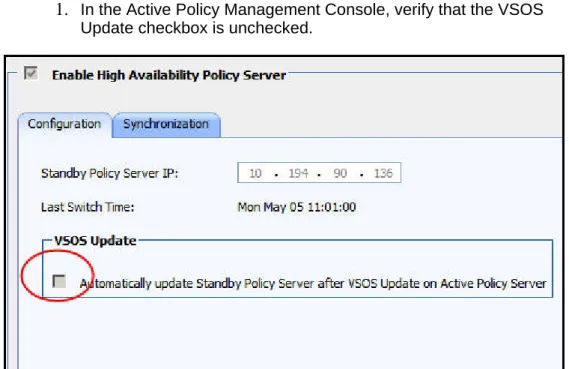 Figure 14: VSOS Update unchecked 