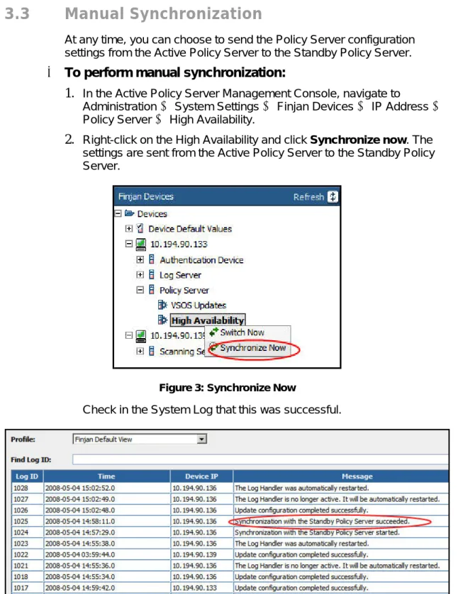 Figure 3: Synchronize Now 