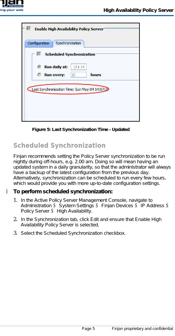 Figure 5: Last Synchronization Time - Updated 