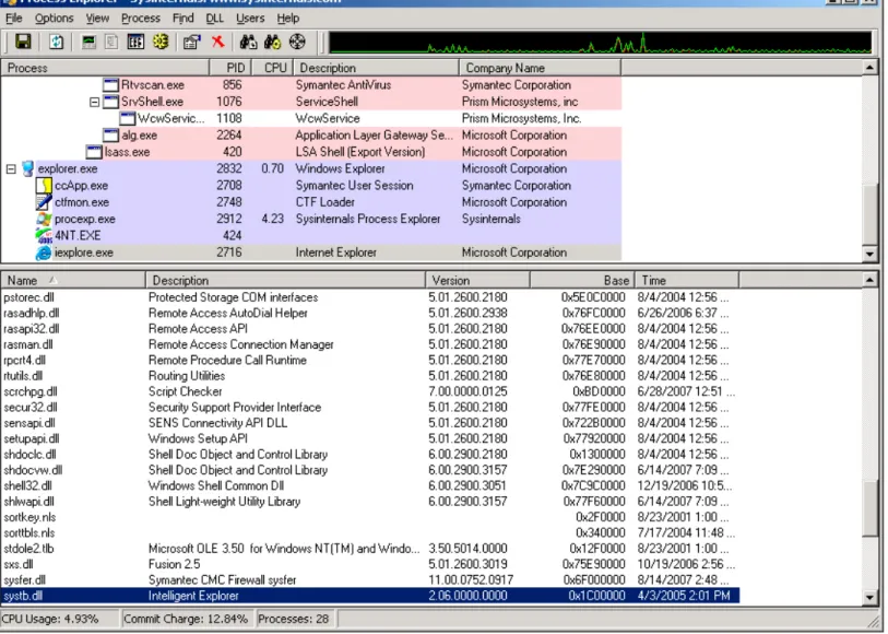 Figure 2:  IEPlugin .dll file loaded and running in the IE process.
