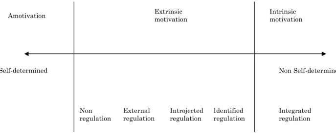Figure 1.0 Self-determination continuum (Deci and Ryan 2000: p.237). 