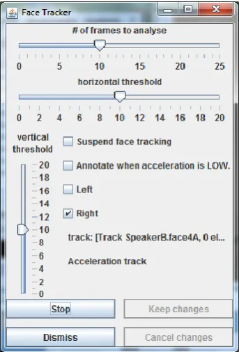 Figure 1. The face tracker window 