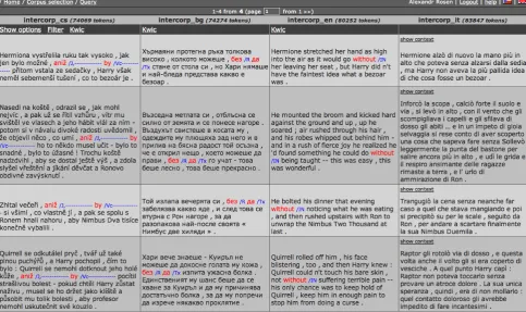 Figure 1: Selecting languages and texts