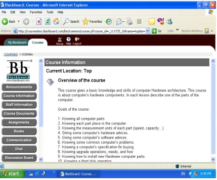 Figure 2: Course Information Page 