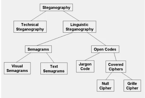 Figure 1. Classification of steganography techniques (Adapted from  [Bau]). 