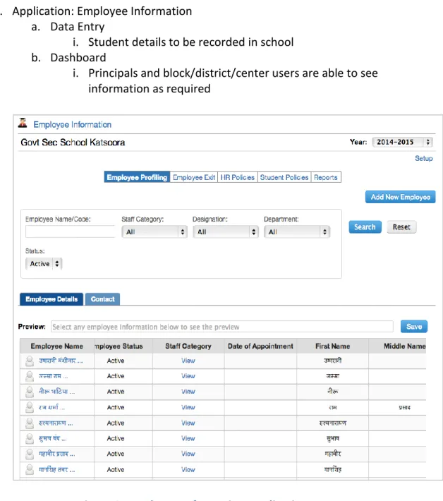 Figure 2: Employee Information Application 