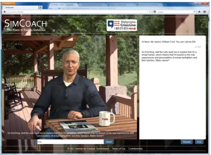 Figure 1: The Simcoach web interface.