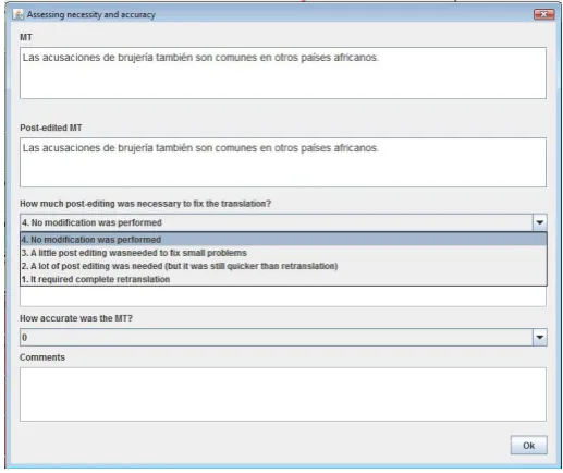 Figure 2: Assessment window