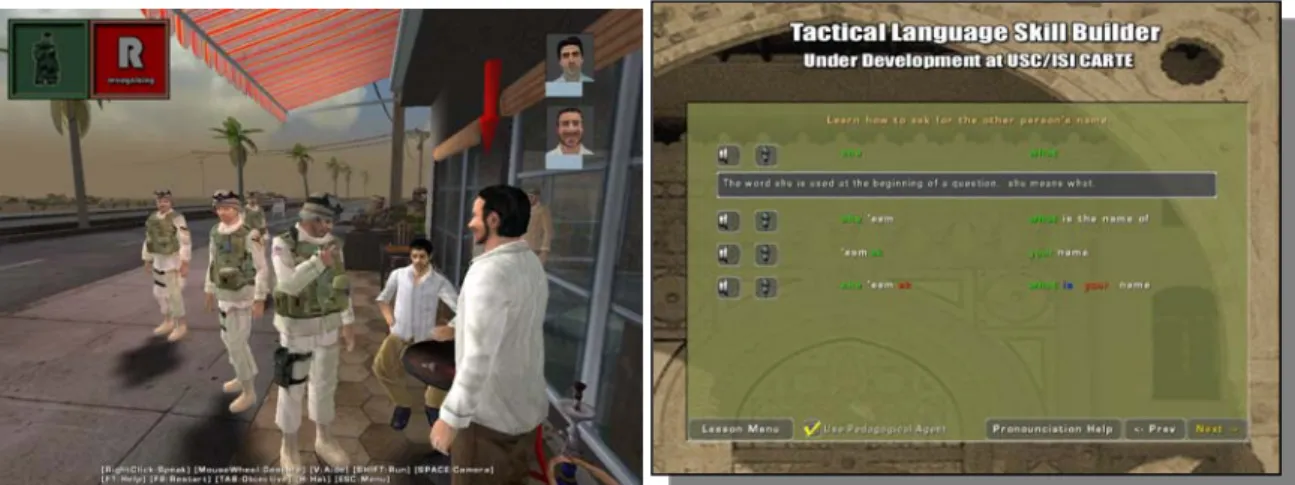 Figure 1.  Views of the Tactical Language Training System 