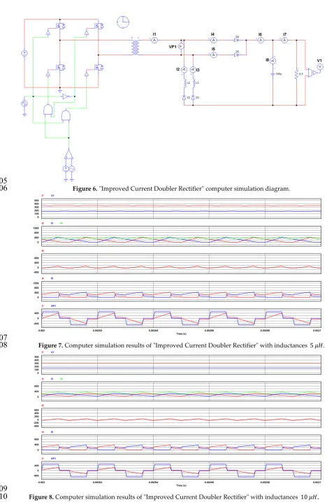 Figure 6. "Improved Current Doubler Rectifier" computer simulation diagram. 